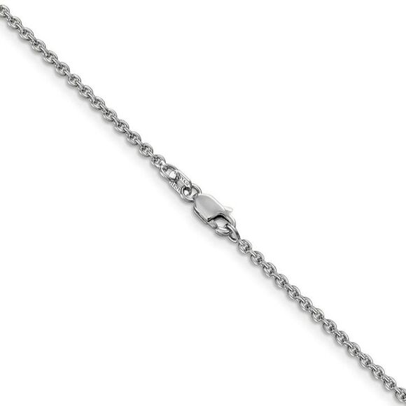 1.8mm, 14k White Gold, Solid Cable Chain Necklace, 24 Inch - Picture 2 of 8